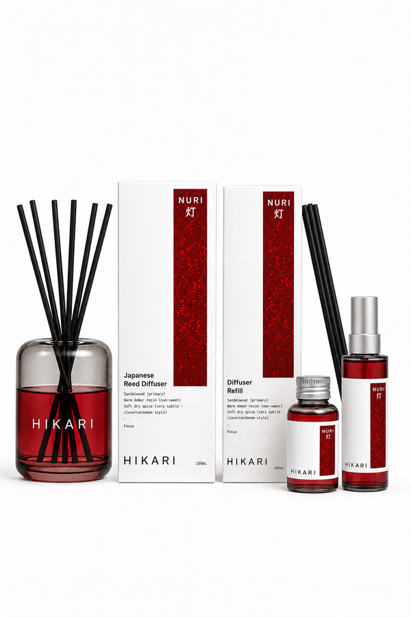 NURI - Focus - Reed Diffuser + Refill + Room Spray System Pack