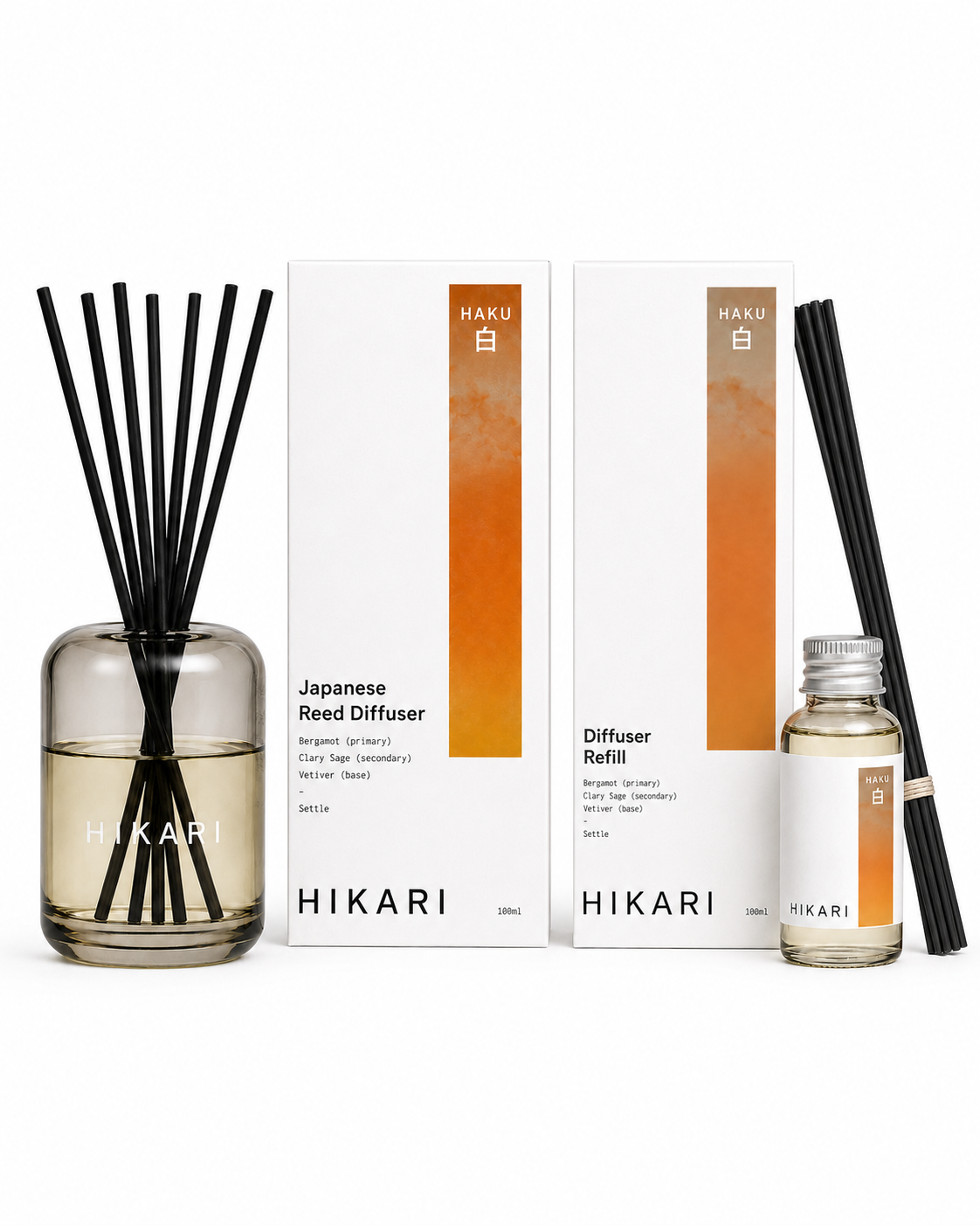 HAKU - Settle - Reed Diffuser + Refill Duo Pack